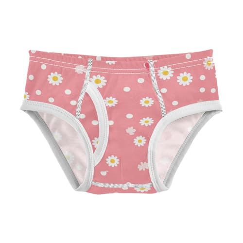 KLL White Polka Dot Red Background Toddler Boy Soft Nighttime Underwear Breathable Children Undies