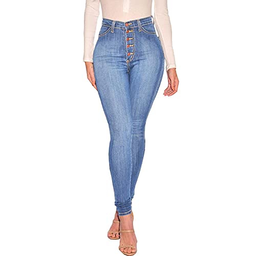 FISCLOSIN Womens High Waist Stretch Jeans 5 Button Push Up Butt Lifting Skinny Colombian Jeans - Image 4