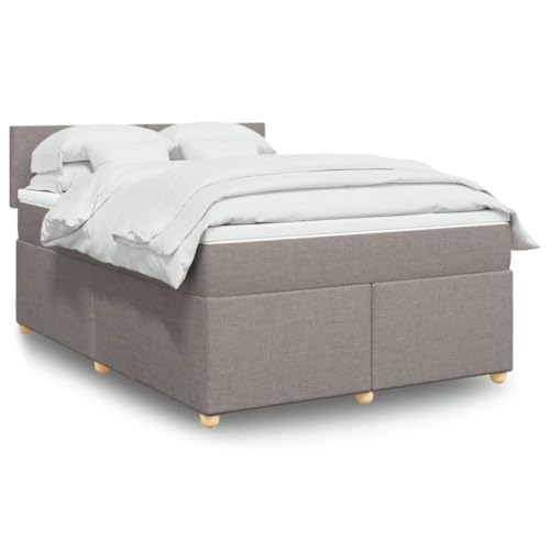 Solivagant Cama Box Spring con colchón Tela Gris Taupe 160x200 cm,Gris Topo,95.44kg,3289028