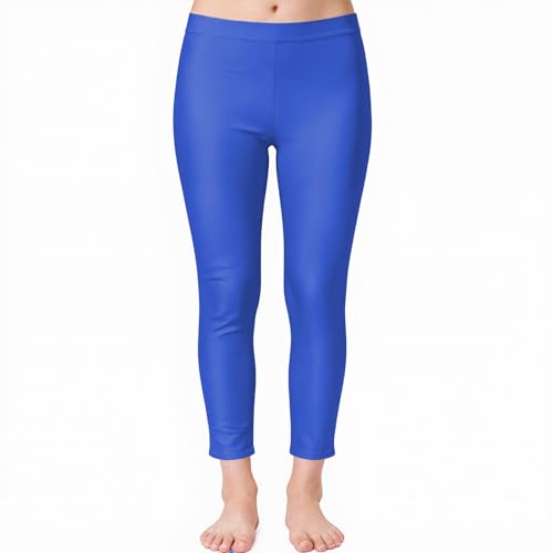 Wildarms Leggings para niñas, pantalones de baile brillantes para uso festivo para yoga, entrenamientos, ropa casual, Azul Real, 2