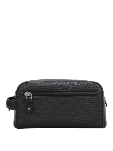 Image of Da Milano Genuine Leather Black Multi Pouch (10014A)