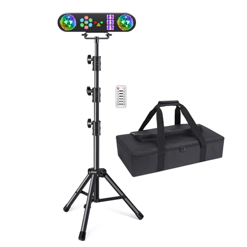 Telbum Luces DJ con Soporte, Paquete Party Bar 5 en 1 y Máquina de Humo de 1500W miniatura 2