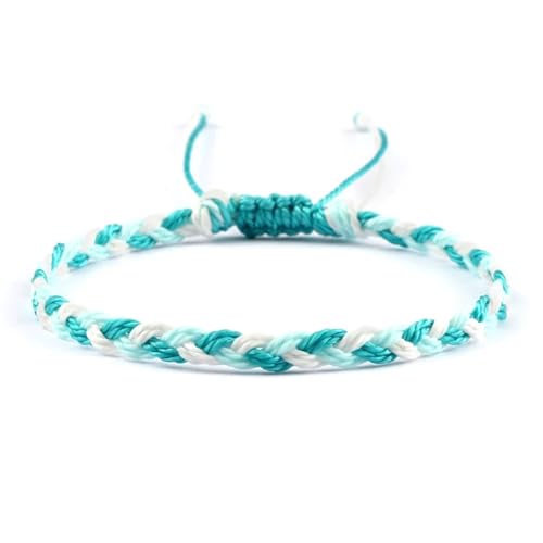 Diyouke 5 pulseras de cuerda de cera trenzadas hechas a mano for mujer, 30 brazaletes coloridos con dijes bohemios, regalos perfectos for amistad y amantes(Style 4)