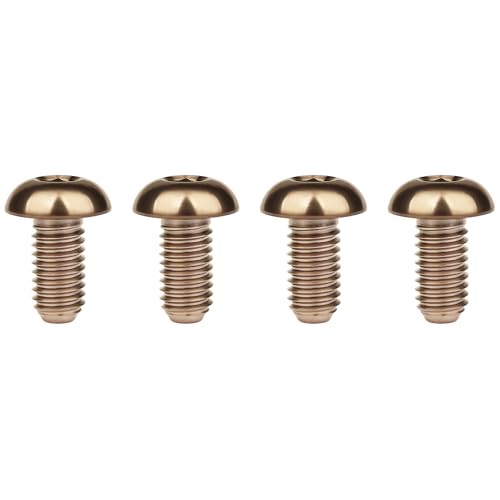 Image of Titanium Bolt M4x6 8 10 12 15 20mm Hex Head Screws for Bicycle Pack of 4 (Bronze, M4x8mm)