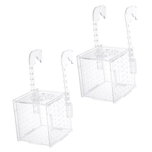 COSMEVIVI 2個 箱 飼育箱 ネット 水族館ヒーター 水槽セパレーターディバイダー ウォーターポンプ 水族館ライト 三つ 魚のインキュベーター ぶら下げ水族館インキュベーター プラスチック