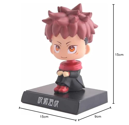 Image of AUGEN Super Hero Itadori Yuji 2 Action Figure Limited Edition Bobblehead with Mobile Holder for Car Dashboard, Office Desk & Study Table (Pack of 1)(Plastic)