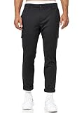 Indicode Herren Eckhart Super Stretch Cargohose | Herrenhose Chino Cargo Hose für Männer Black 31/34