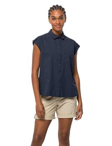 Jack Wolfskin Damen Light Wander W Shirt Shortsleeve, Night Blue, L EU