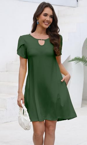 Image of COSSEN Women's Summer Casual Tshirt Dress Crew Neck
