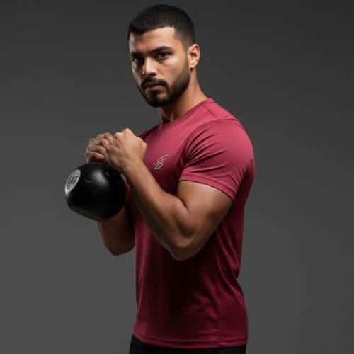 Image of Round Neck Moisture Absorbing Performance Half Sleeve Slim Fit T-Shirt for Men | Quick Dry Technology | Light Weight & Breathable Fabric | Ideal for Indoor & Outdoor Physical Activity