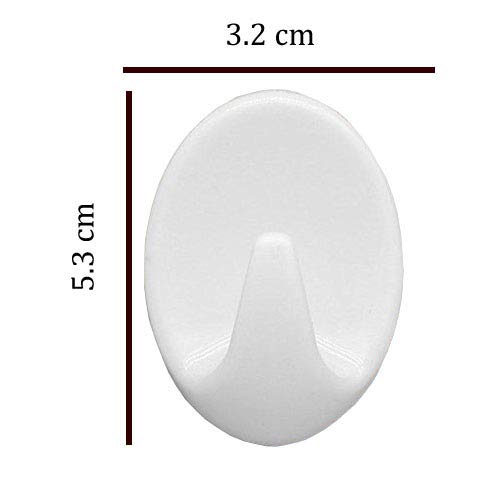 Image of Self Adhesive Hook Plastic Key Hanging Sticky Hanger Tool for Bathroom Kitchen Wall Door (5 Pieces) Hooks for Kitchen,