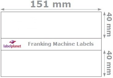 Label Planet® 2 Per Sheet, 500 Sheets (1000 Franking Machine Labels) White Matt Manual Feed/Hand Fed Doubles, 151 x 40 MM, Compatible with Machines Including E700, E725, E726, E769, E740, G700, G7UK