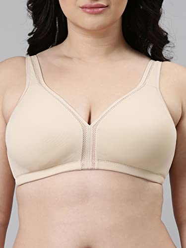 Image of Enamor Plush Comfort, Side Support and Lift Women's Everyday Full Support Plunge Bra - All Day Comfort, Non-Padded, Wirefree, High-Coverage - F024