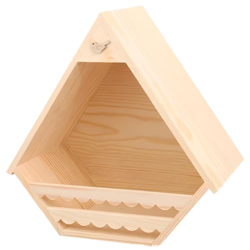 Casa para pájaros protectora con diseño triangular de pared 2