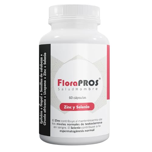 FloraPROS® de Margan Biotech, 60 Cápsulas | Palmito | Ortiga | Polen | Pau D´Arco | Maca | Epilobio | Nopal | Semillas Calabaza | Ciruelo Africano | Licopeno | Zinc | Selenio | Salud Hombre