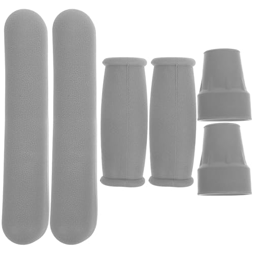 Healeved 6pcs Crutch Handle Grips Replacement Cane Rubber Tips for Non-slip Support