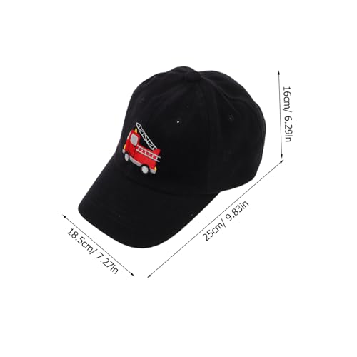 Gatuida Boy Girl Fire Truck Embroidered Baseball Cap Breathable Sun Hat for Boy Girl for School Outdoor Adventures and Camping Trips Black2