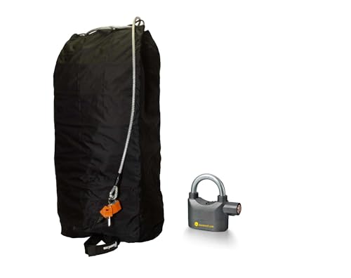 Helmet Carrier, Anti-Theft, Waterproof, Anti-Cut, 18 Meters of Steel Cable Inside, Alarm Lock, Security Helmet Bag for 2 Helmets