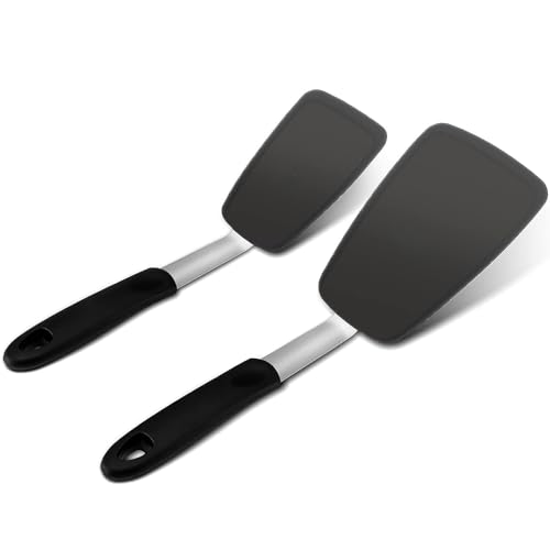 Utensilios De Cocina, Kitchen U Chef Set de 2 Espátulas de Silicona Flexible Resistentes al Calor, Utensilios de Cocina Antiadherentes, Espátulas Flexibles, Accesorios para Cocina, Ideales...