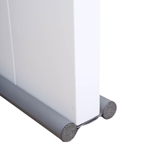Burlete debajo de la puerta – 37,8 pulgadas de forma larga, tira de barrera ajustable de doble cojín, material de mezcla de PVC, protección para espacios tranquilos, unidad de alquiler para viviendas