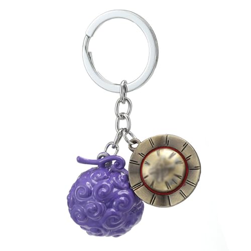 DNMH Llavero One Piece Llavero Hombre Llavero Anime Para Los Fanáticos Del Anime. Para Hombre Y Mujer（Luffy-Morado）
