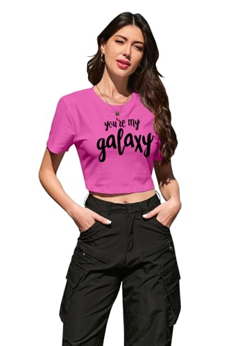 Image of Betusline Girls & Women Basic Summer Short Sleeve Slim Fit T-Shirts Soft Crewneck Crop Y2k Tee Cute Gym Fashion Clothes