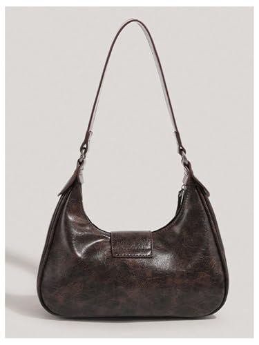 Verdusa Women's Hobo PU Leather Clutch Shoulder Bags Buckle Zipper Vintage Handbags2