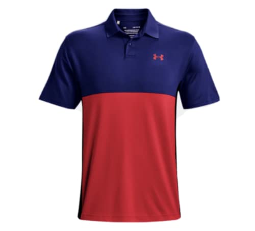 Polo de golf Under Armour haut de gamme Performance Blocked 2.0 rouge