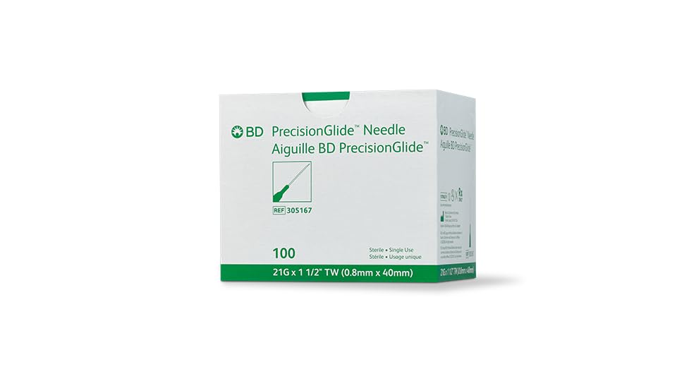 BD PrecisionGlide Needle, 21 G x 1-1/2 in. #305167 (100 Count)