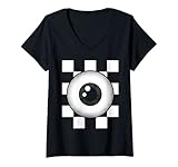 Photo Gallery donna weirdcore estetico nero bianco oculare a scacchi maglietta con collo a v Photo Gallery donna weirdcore estetico nero bianco oculare a scacchi maglietta con collo a v