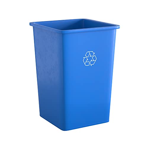 Image of 35 Gallon Blue Square Commercial Trash Can