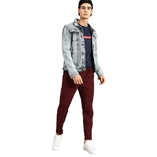 Image of Bewakoof Men's Typography Blue Round Neck Sleeveless Vest