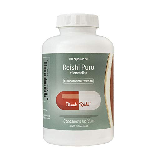 Reishi puro en Cápsulas. Único reishi de Europa clínicamente testado. Micromolido: hasta un 300% más absorción. 180 cap.
