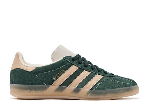 Image of adidas Gazelle Indoor Men's Shoes, Shadow Green /Warm Sandstone /Wonder White, Size 9.5