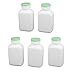 Aexit 250ml HDPE gauge Plastic Rectangle Shaped Laboratory Experiment Bottle White 5pcs