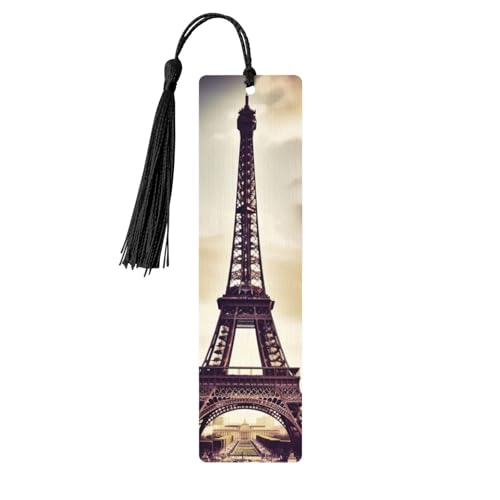 エッフェル塔 Love Paris しおり タッセル付き、木製しおり 女性用 男性用 ハンドメイド ブックマーク 本好きの方へ 読書ページマーカー 木製タグ オーナメント 誕生日 教師 ギフト