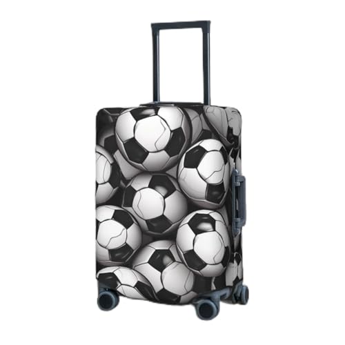 Travel Luggage Cover for Suitcase Elastic Suitcase Protector Black and White Soccer Ball Pattern Suitcase Covers Washable Suitcase Protective Cover Dust-proof Luggage Covers Fit 18-32 Inch Luggage