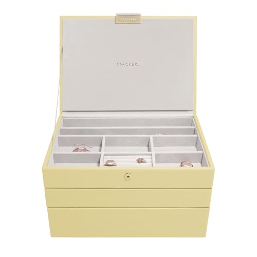 Boîte à bijoux classique Stackers jaune beurre | Lot de 3 modules superposables - 2