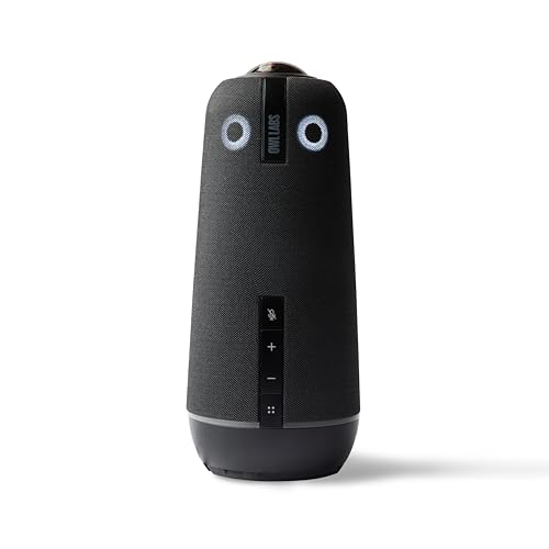 Owl Labs Meeting Owl 4+ Caméra Visio-Conférence Intelligente 360° 4K avec Microphone et Haut-Parleur (Auto-Focus locuteur, Zoom Intelligent, Réduction du Bruit, Certifiée Microsoft Teams)