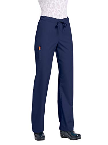 KOI Men's Big and Tall Huntington Unisex Scrub Pants with Drawstring Waist and 4 Pockets, Navy, 4X/Short