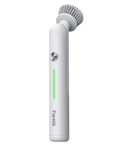 Fanttik Flip G9 Pro 電動スピンスクラバー 2段回転速度 バスクリーナー 6種ブラシ付き 電動掃除ブラシ コードレス 角度調整＆伸縮ハンドル IPX7防水 USB-C充電 浴室 タイル 目地掃除 風呂掃除ブラシ ホワイト