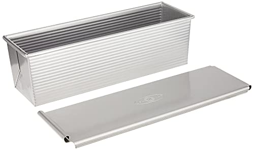 image for USA Pan Bakeware Pullman Loaf Pan with Cover, 13 x 4 inch, Nonstick & 
