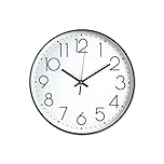 SIN&MI Wall Clock 8.5 Inch Silent Non Ticking Modern Quartz Battery Operated Digital Quiet Sweep Office home school Kitchen Decor Clocks Black
