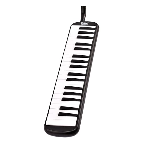 Image of BLUEBERRY Melodica 37 Keys Piano Instrument Soprano Air Piano with Mouthpiece with Hard ABS Case for Music Lovers Beginners Kids - BLACK