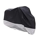 Trintion Motorrad Abdeckplane Outdoor Indoor Abdeckplane XXXL Wasserdicht und Winterfest mit Schlosslöcher 210D Oxford Stoff Motorrad Staubdichte Plane Motorradplane 265 x 105 x 125cm