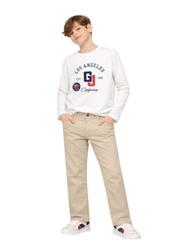 Image of Boys Beige Solid Trousers