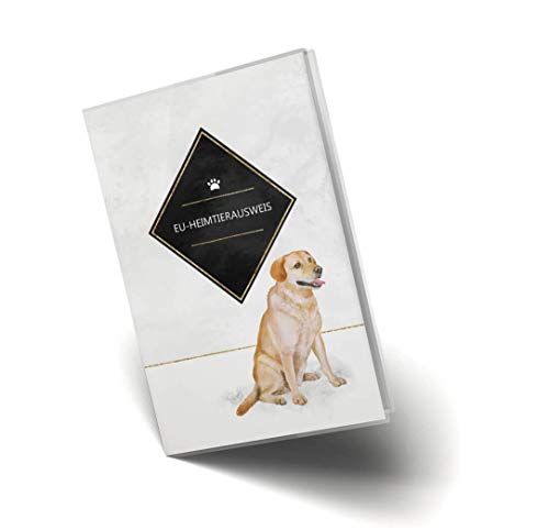 OLGS EU-Heimtierausweis Hülle Golden Touch Tierausweis Schutzhülle Geschenkidee Reisedokument Tiere Haustier Tierpass (Labrador, EU-Heimtierausweis)