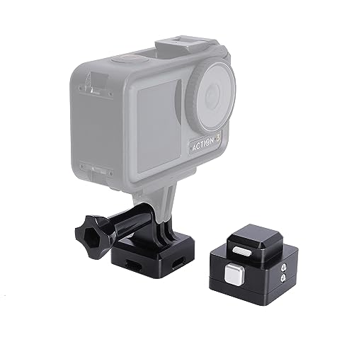 NICEYRIG Action Camera Tripod Mount Adapter for go pro Hero 11/10/9/8/7,DJI OSMO Action 3/4 Action Camera Drop-in Base Plate for Extension Pole Tripod