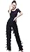 Women's Fringe Pants Ballroom Latin Tango Salsa Samba Practice Dance Pants Chacha Practice Performance Competition Stage Trousers S Black