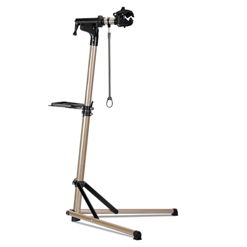 Urban Deco Bike Repair Stand Aluminum Bike Stand for Maintenance, 68lbs Capacity, Height-Adjustable, 360° Rotatable Clamp, Tool Tray Included